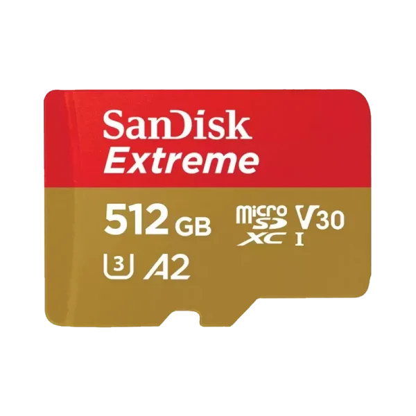 کارت حافظه microSDXC سن دیسک مدل Extreme کلاس A2 استاندارد UHS-I U3 سرعت 190MBps ظرفیت 512 گیگابایت