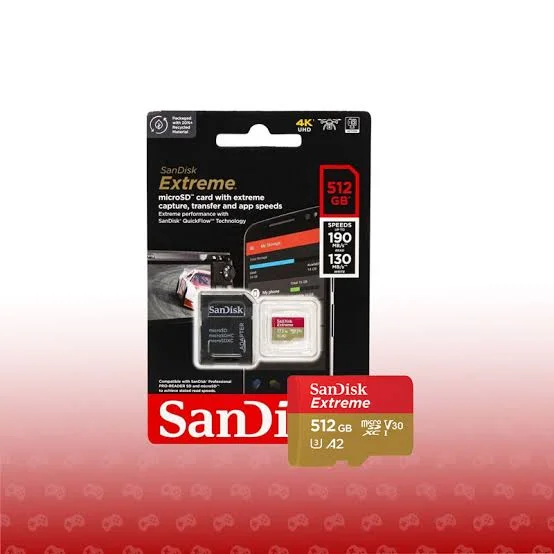کارت حافظه microSDXC سن دیسک مدل Extreme کلاس A2 استاندارد UHS-I U3 سرعت 190MBps ظرفیت 512 گیگابایت